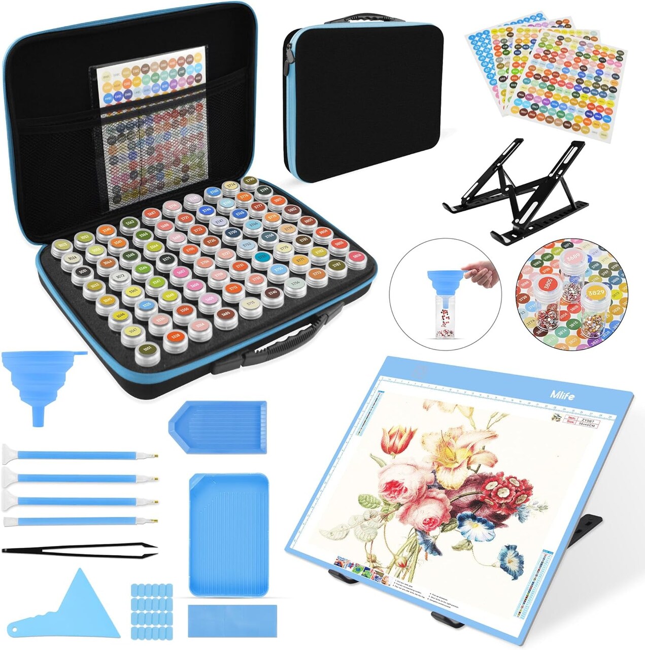 Diamond Painting Storage Boxes - Accessories and Tools Kit (Blue)